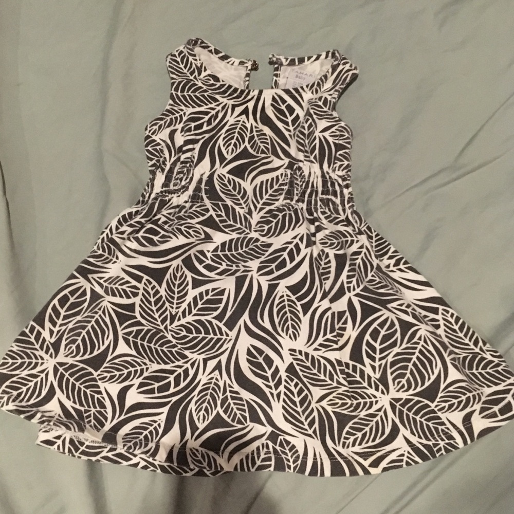 Tahari gray and white dress